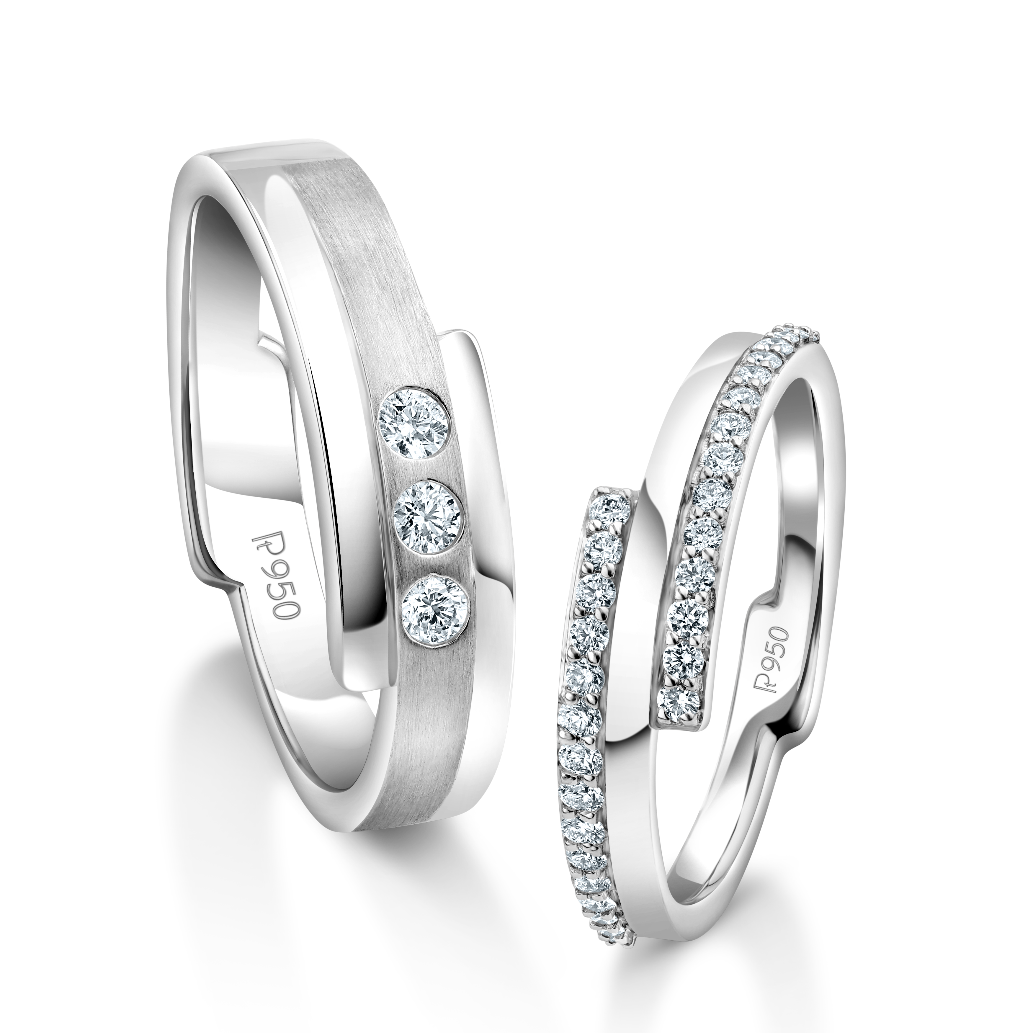 Designer Platinum Love Bands Diamonds Rings JL PT 1263   Jewelove