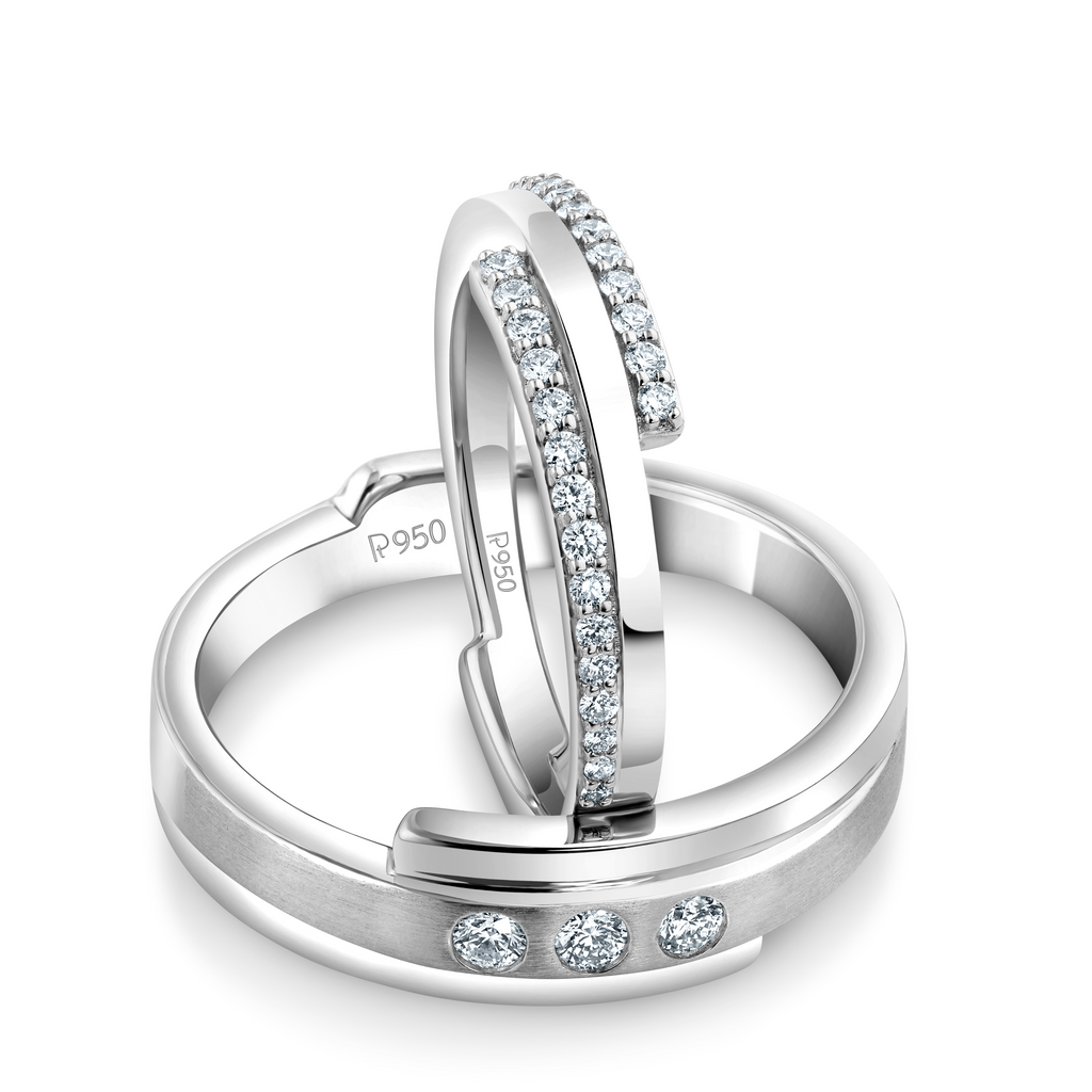 Designer Platinum Love Bands Diamonds Rings JL PT 1263   Jewelove