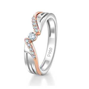 Designer Platinum Rose Gold Diamonds Couple Rings JL PT 1264  Women-s-Band-only-SI-IJ Jewelove.US