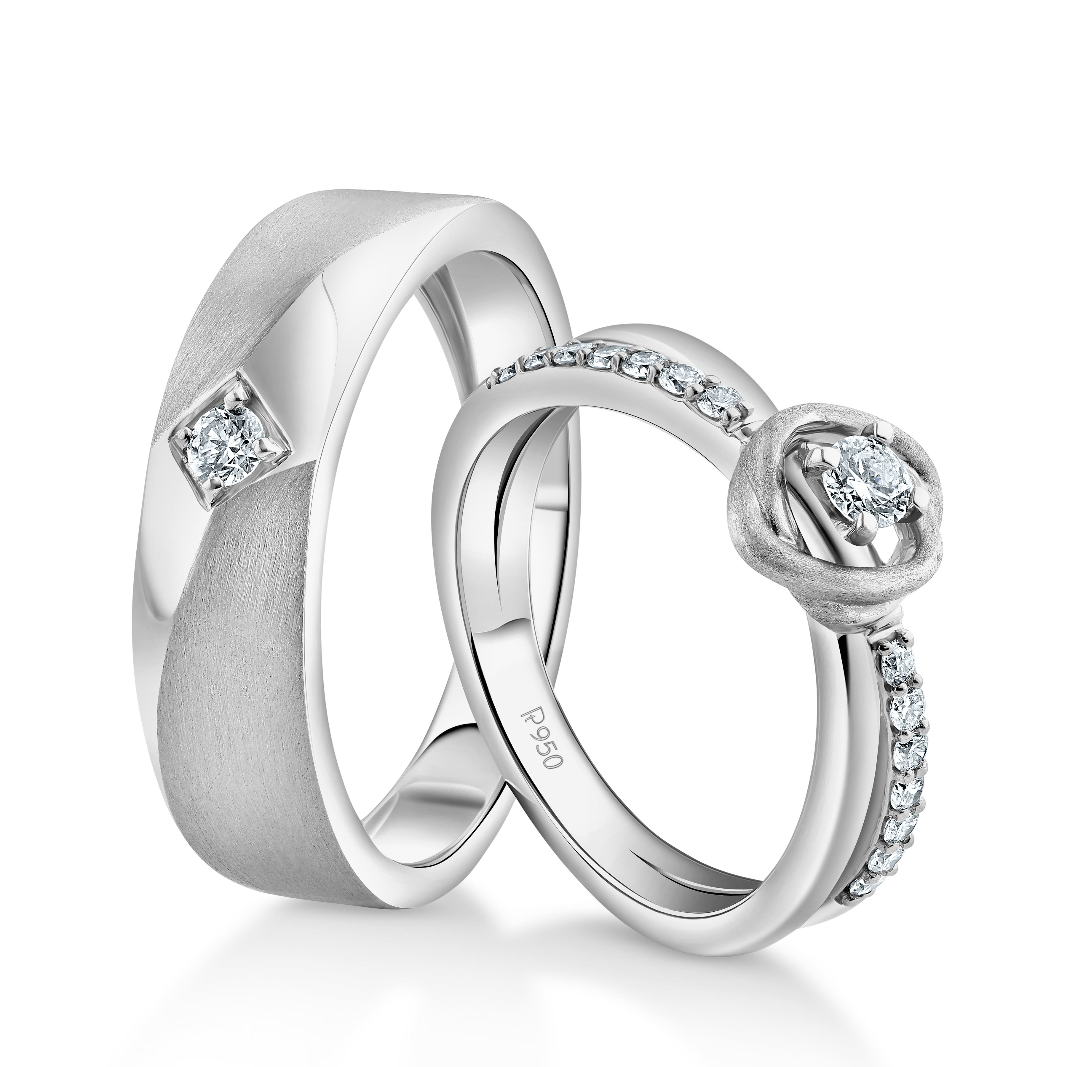 Designer Platinum Love Bands Diamonds Couple Rings JL PT 1265
