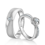 Load image into Gallery viewer, Designer Platinum Love Bands Diamonds Couple Rings JL PT 1265   Jewelove
