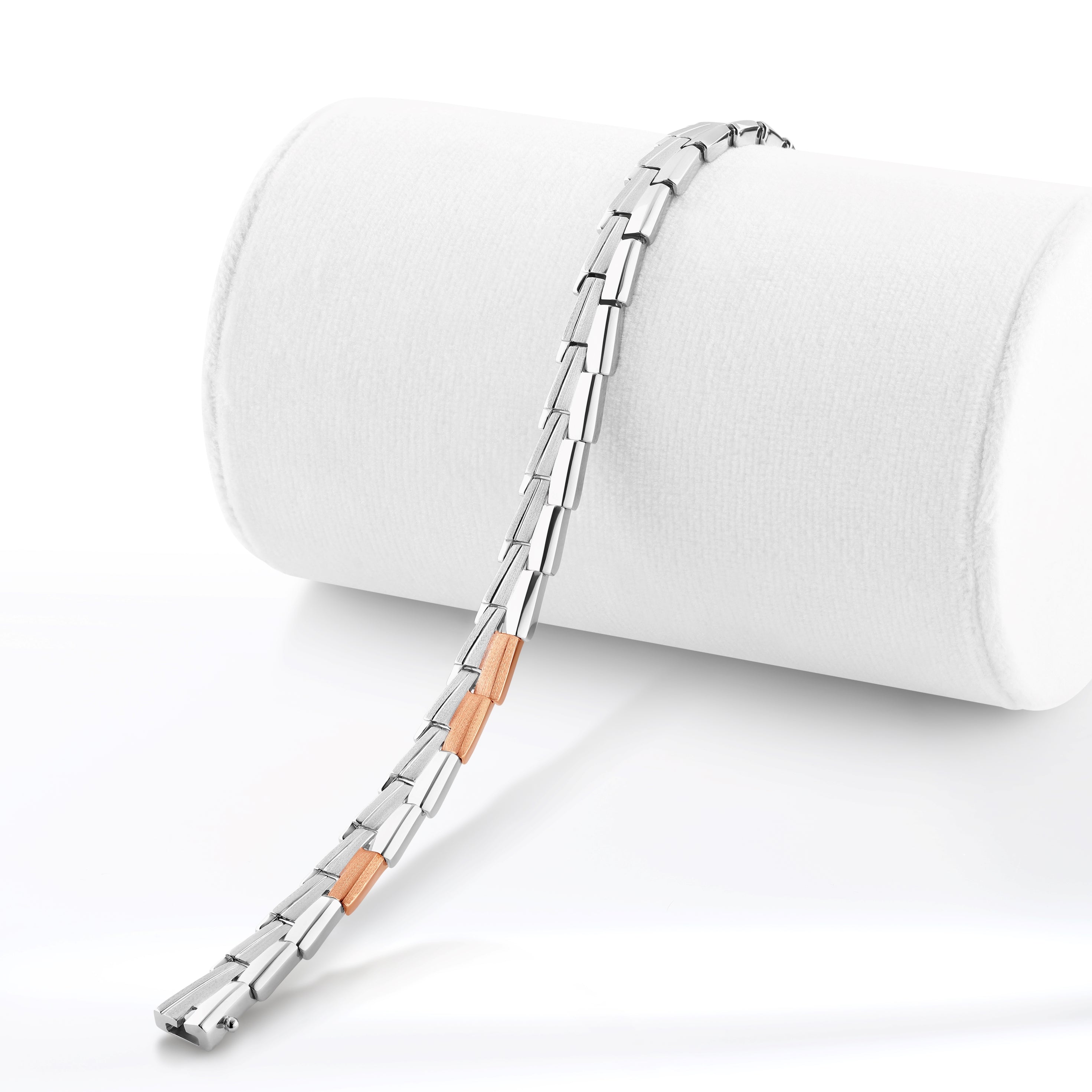 Men of Platinum | Designer Platinum Bracelet with Rose Gold for Men JL PTB 1187   Jewelove.US