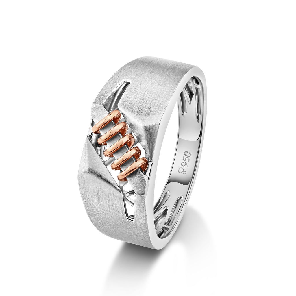 Men of Platinum | Rose Gold Fusion Ring for Men JL PT 1320   Jewelove.US