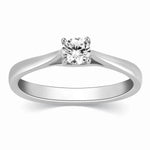 Load image into Gallery viewer, 25 Pointer Platinum Solitaire Cathedral Ring for Women JL PT 330   Jewelove.US
