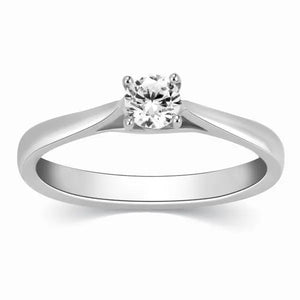 25 Pointer Platinum Solitaire Cathedral Ring for Women JL PT 330   Jewelove.US