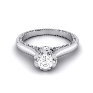 25-Pointer Platinum Solitaire Engagement Ring with Milgrain Touch JL PT G 111   Jewelove.US
