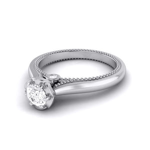 25-Pointer Platinum Solitaire Engagement Ring with Milgrain Touch JL PT G 111   Jewelove.US