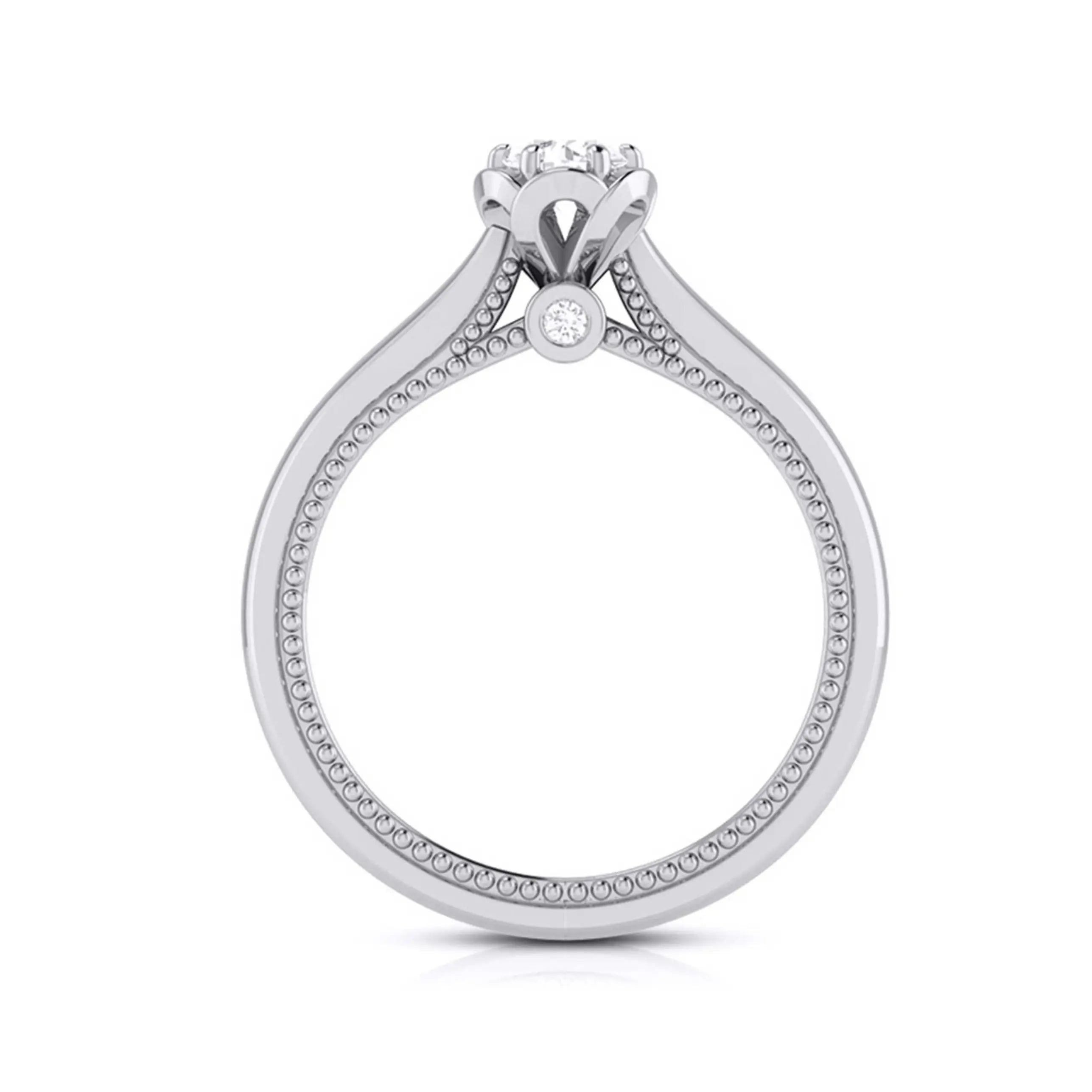 25-Pointer Platinum Solitaire Engagement Ring with Milgrain Touch JL PT G 111   Jewelove.US