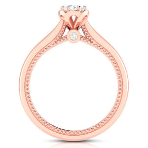 25-Pointer Solitaire Rose Gold Milgrain Touch Ring JL AU G 111R   Jewelove.US