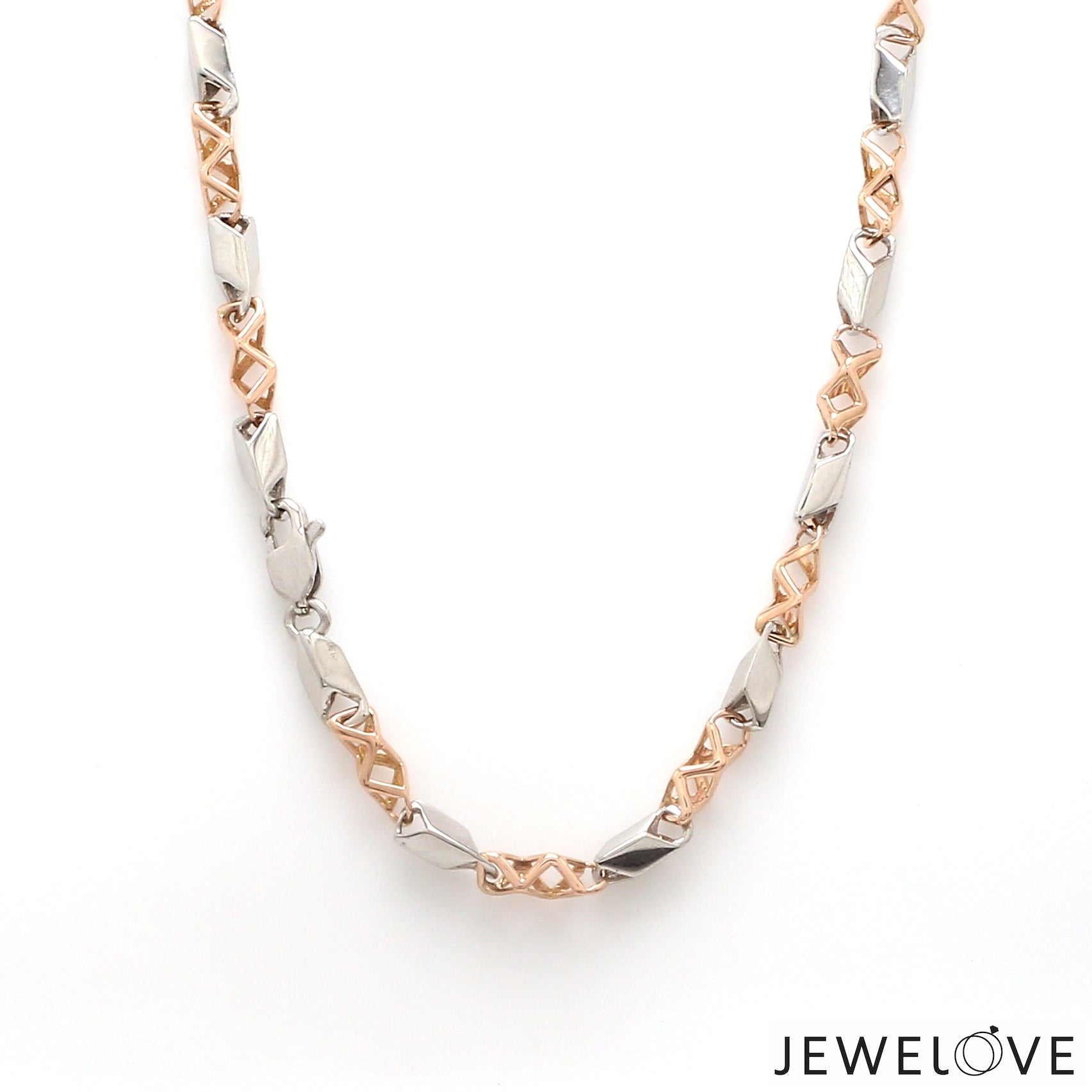 Men of Platinum | 4.5mm Platinum Rose Gold Matte & Hi-Polish Chain for Men JL PT CH 1267-A
