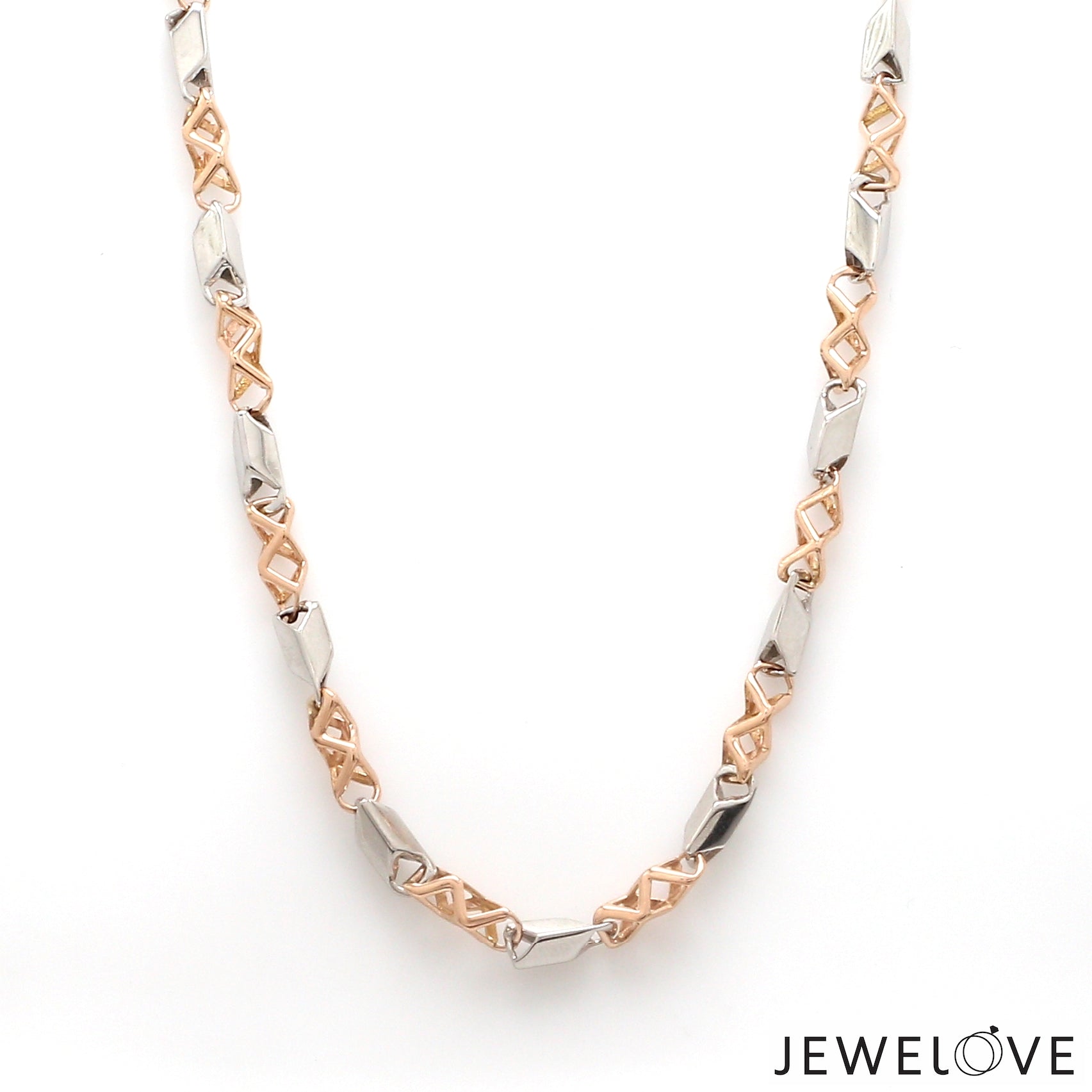 Men of Platinum | 4.5mm Platinum Rose Gold Matte & Hi-Polish Chain for Men JL PT CH 1267-A