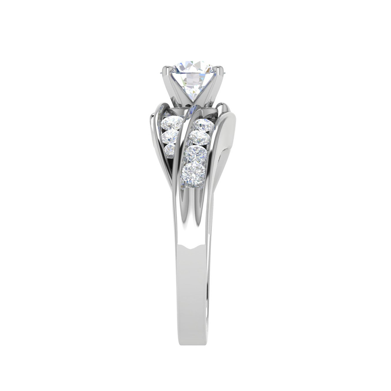 2-Carat Lab Grown Solitaire Diamond Split Shank Platinum Engagement Ring JL PT LG WB5808E-B