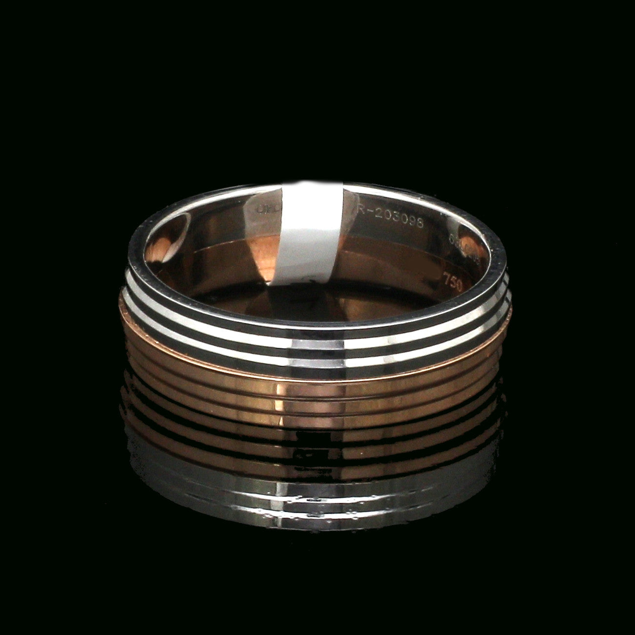 Platinum Love Bands with Rose Gold Ring JL PT 1420