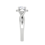 Load image into Gallery viewer, 1.50-Carat Lab Grown Diamond Solitaire Halo Diamond Platinum Twisted Shank Ring JL PT LG G WB6003E-C
