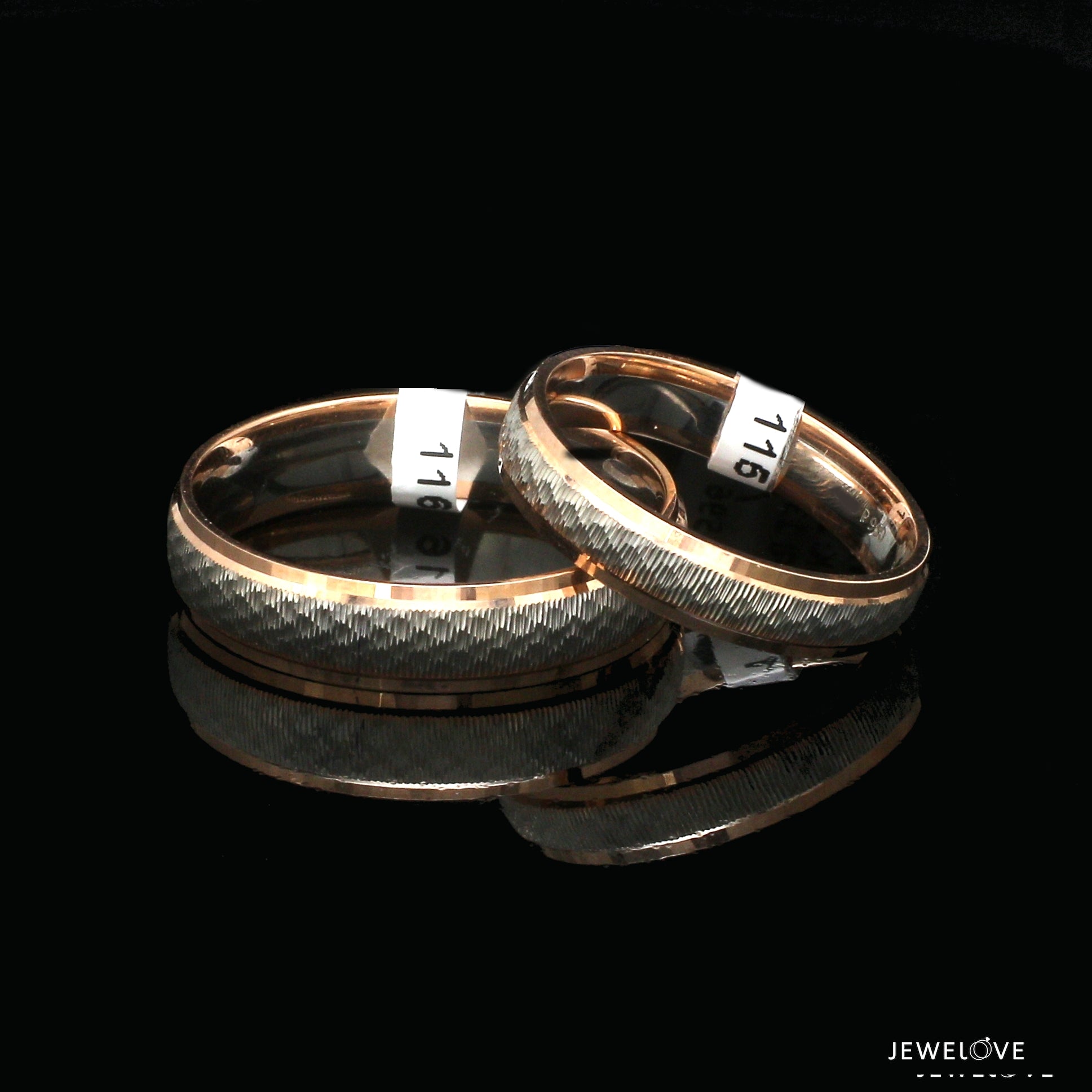 Platinum Love Bands with Rose Gold Ring JL PT 1417
