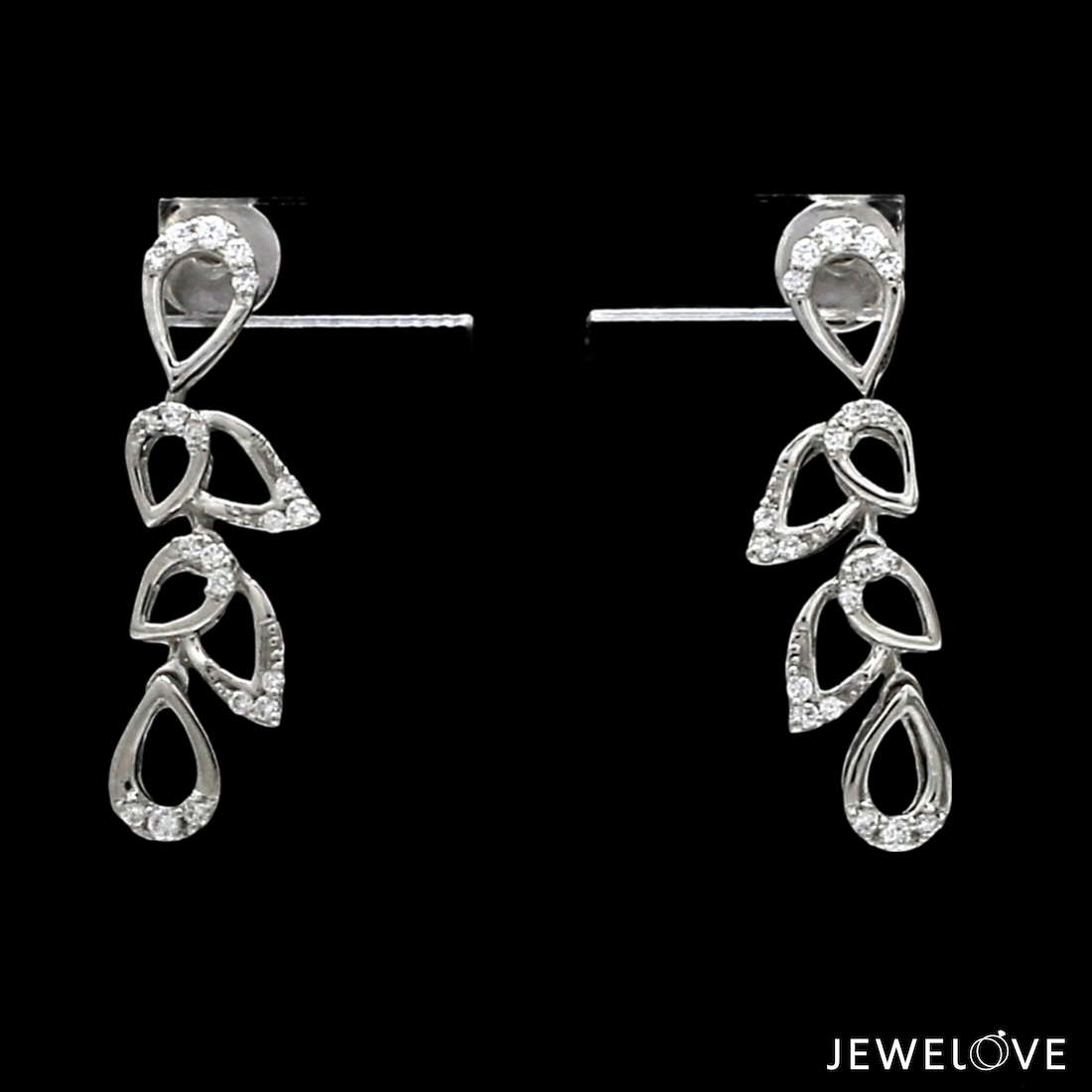 Platinum Evara Diamond Necklace & Earrings Set JL PT NE 341  Earrings-only-VVS-GH Jewelove.US