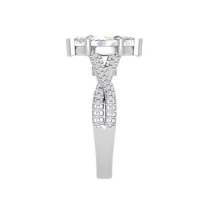 50-Pointer Marquise Solitaire Diamonds Twisted Shank Platinum Ring JL PT REPS1456-A   Jewelove.US