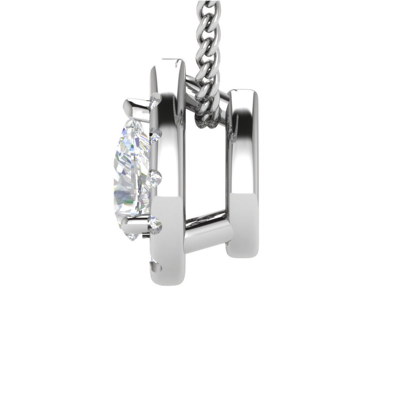 50-Pointer Pear Solitaire Cut Platinum Diamond Pendant JL PT PF PS 111-A   Jewelove.US