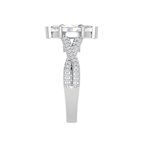 70-Pointer Marquise Solitaire Diamonds Twisted Shank Platinum Ring JL PT REPS1456-B   Jewelove.US