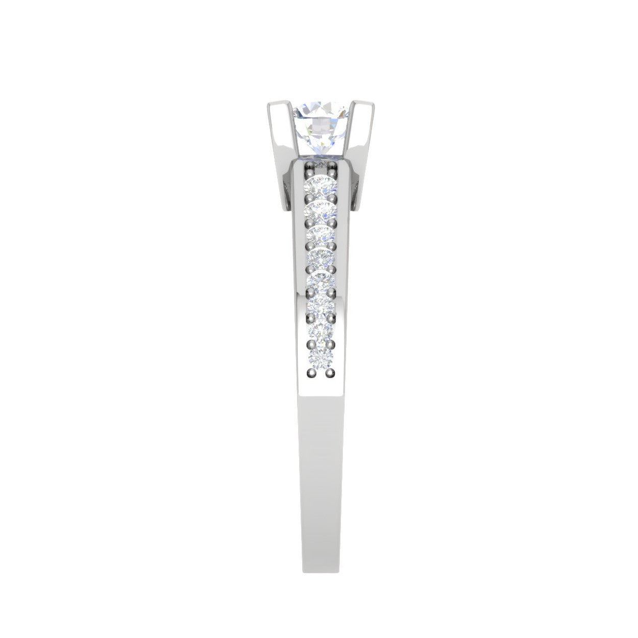 1-Carat Solitaire Diamond Shank Platinum Ring JL PT RP RD 140-C