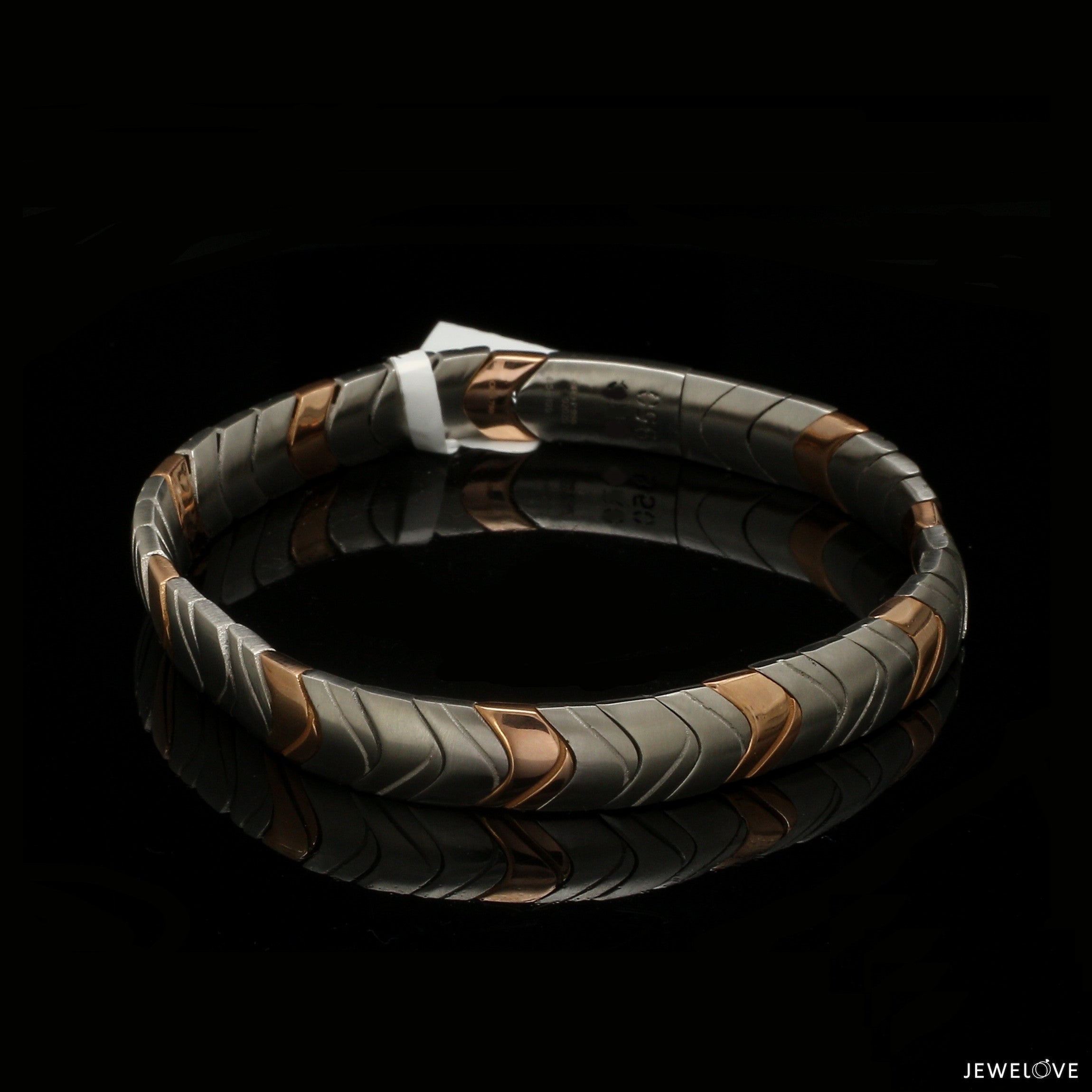 Men of Platinum| 8mm Rose Gold Matte & Hi-Polish Bracelet for Men JL PTB 1319