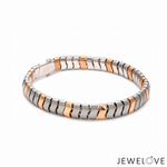 Load image into Gallery viewer, Men of Platinum | 7.75mm Platinum 18k Rose Gold Double Side Bracelet for Men JL PTB 1375
