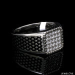Load image into Gallery viewer, Men of Platinum | Rectangle Black Enamel with Diamond Ring for Men JL PT 1425
