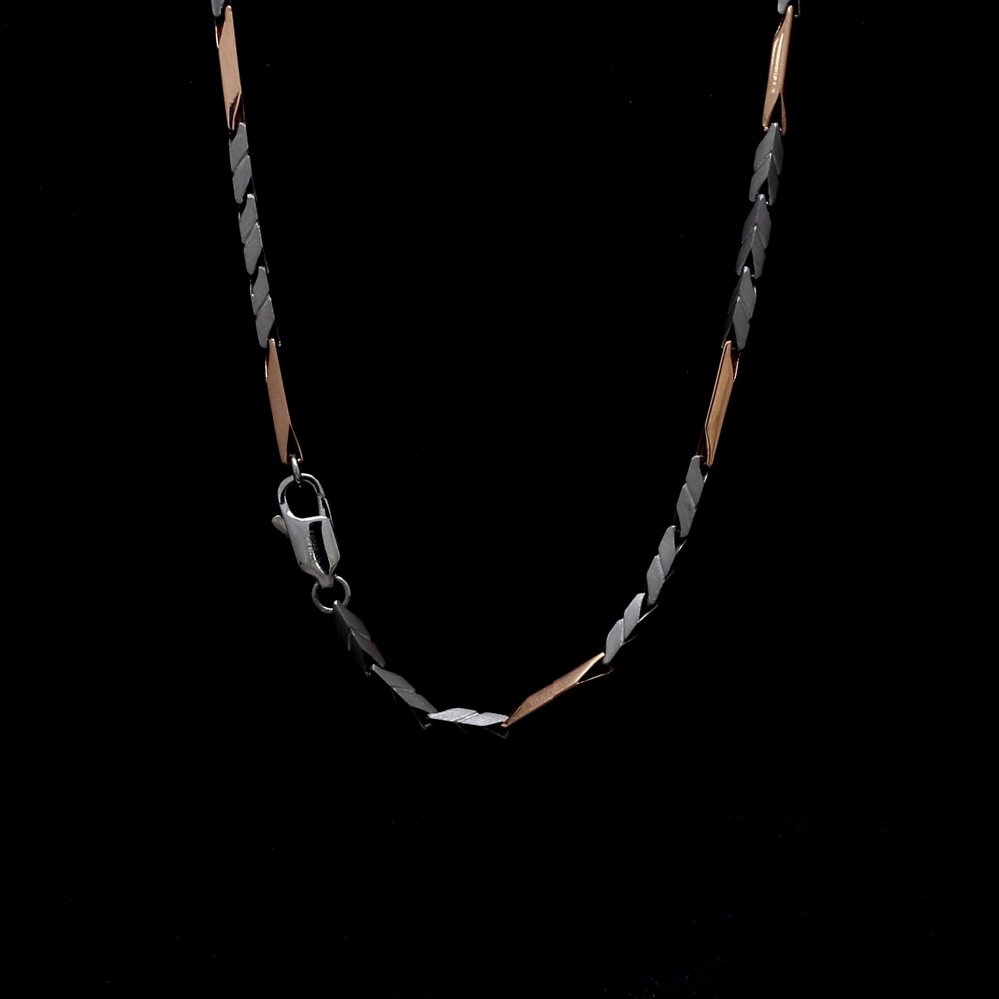 3mm Platinum Rose Gold Links Chain for Men JL PT CH 1406