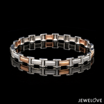 Load image into Gallery viewer, Men of Platinum | 6.75mm Platinum 18K Rose Gold Bracelet for Men JL PTB 1369
