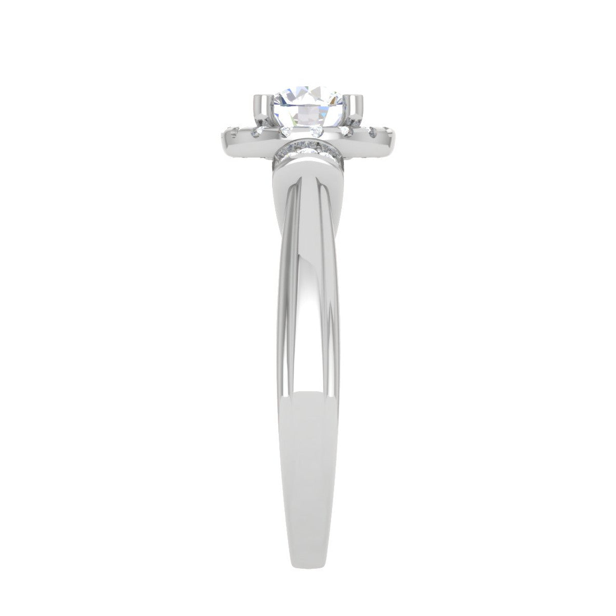 2-Carat Lab Grown Solitaire Halo Diamond Platinum Engagement Ring JL PT LG G WB5996E-D