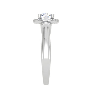 1.50-Carat Lab Grown Solitaire Halo Diamond Platinum Engagement Ring JL PT LG G WB5996E-C