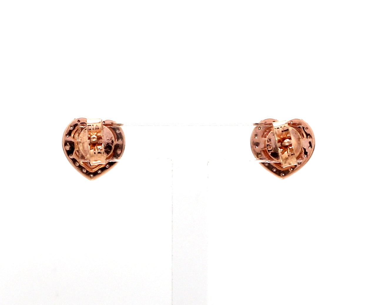 18K Rose Gold Heart Earrings with Pink & White Diamond JL AU PD 102   Jewelove.US
