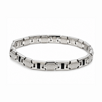 Load image into Gallery viewer, Men of Platinum | 7mm Platinum Bracelet with Black Enamel for Men JL PTB 1371
