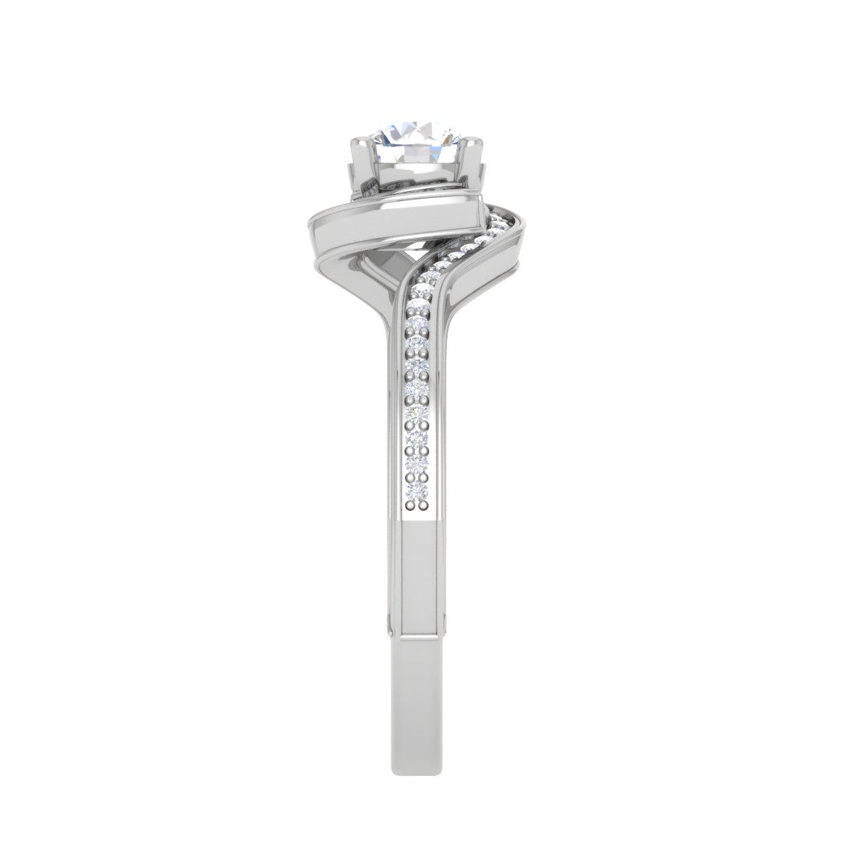 50-Pointer Solitaire Halo Diamond Shank Platinum Ring JL PT RP RD LG G 178