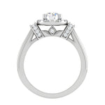 Load image into Gallery viewer, 1.50-Carat Lab Grown Solitaire Halo Diamond Platinum Engagement Ring JL PT LG G WB5996E-C
