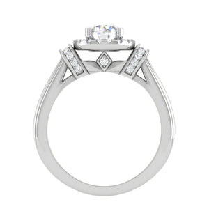 1.50-Carat Lab Grown Solitaire Halo Diamond Platinum Engagement Ring JL PT LG G WB5996E-C