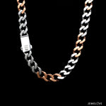 Load image into Gallery viewer, Platinum Rose Gold Chain with Matte &amp; Hi-Polish for Men JL PT CH 1268   Jewelove.US
