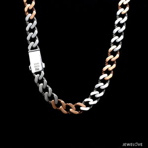 Platinum Rose Gold Chain with Matte & Hi-Polish for Men JL PT CH 1268   Jewelove.US