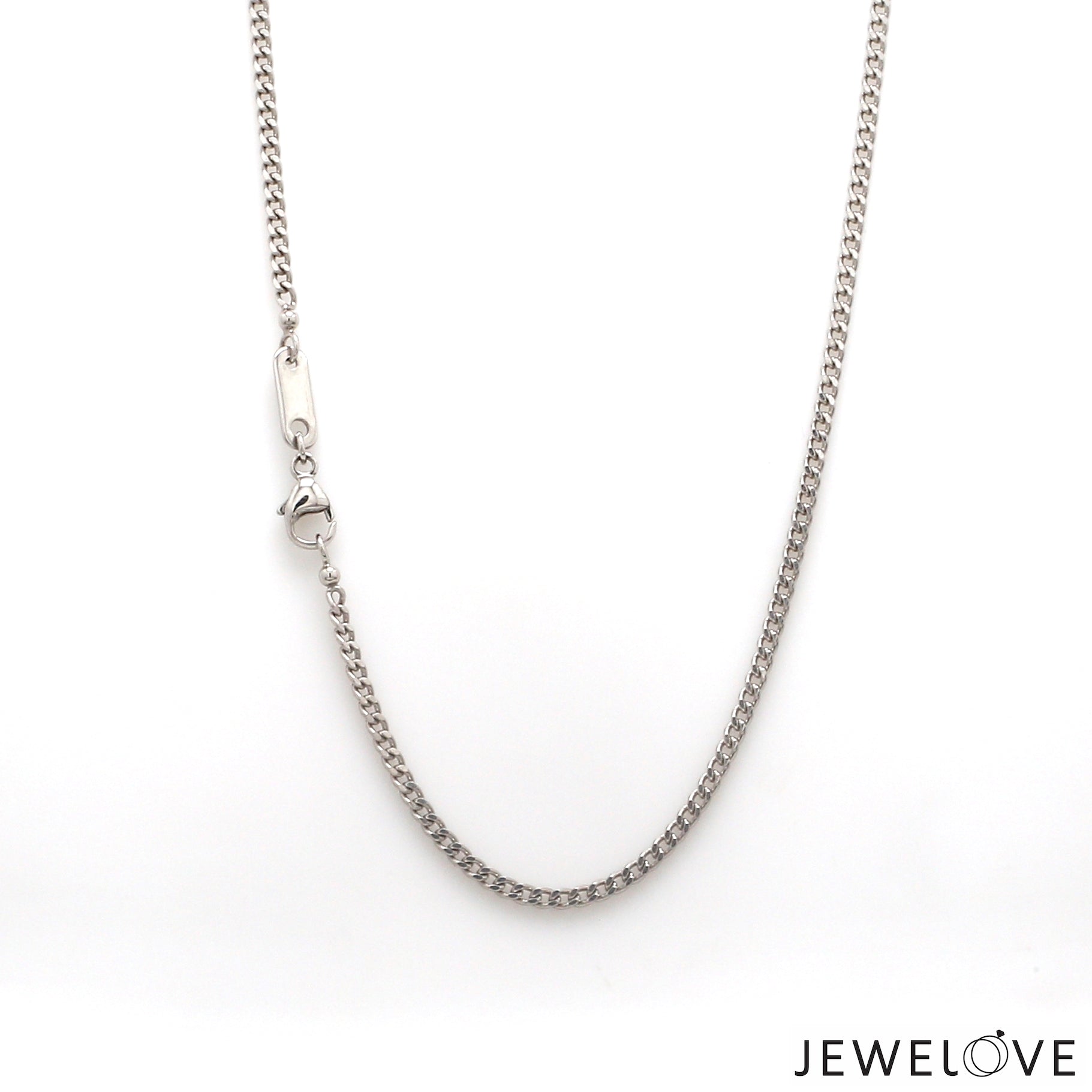 2mm Platinum Curb Chain Uni-sex JL PT CH 982-A   Jewelove.US