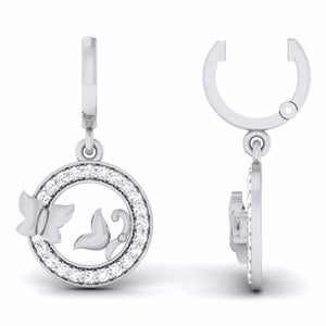 3 Butterfly Circle Platinum with Diamond Pendant Set JL PT P 6225   Jewelove.US