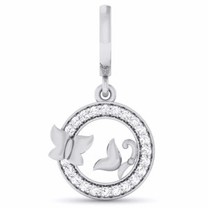 3 Butterfly Circle Platinum with Diamond Pendant Set JL PT P 6225   Jewelove.US