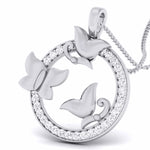 Load image into Gallery viewer, 3 Butterfly Circle Platinum with Diamond Pendant Set JL PT P 6225  Pendant Jewelove.US
