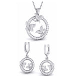 Load image into Gallery viewer, 3 Butterfly Circle Platinum with Diamond Pendant Set JL PT P 6225  Pendant-Set Jewelove.US
