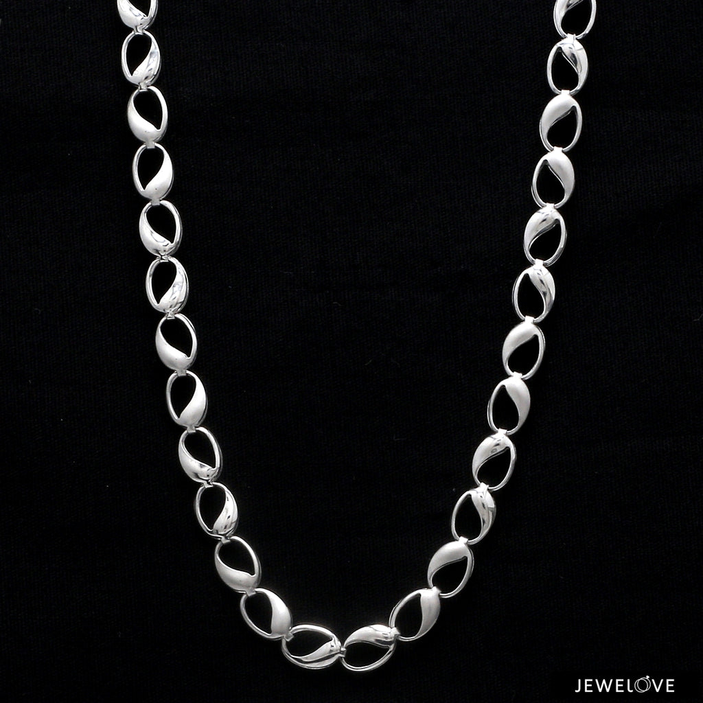 Platinum Hi-Polish & Matte Finish Links Chain for Men JL PT CH 1193   Jewelove.US