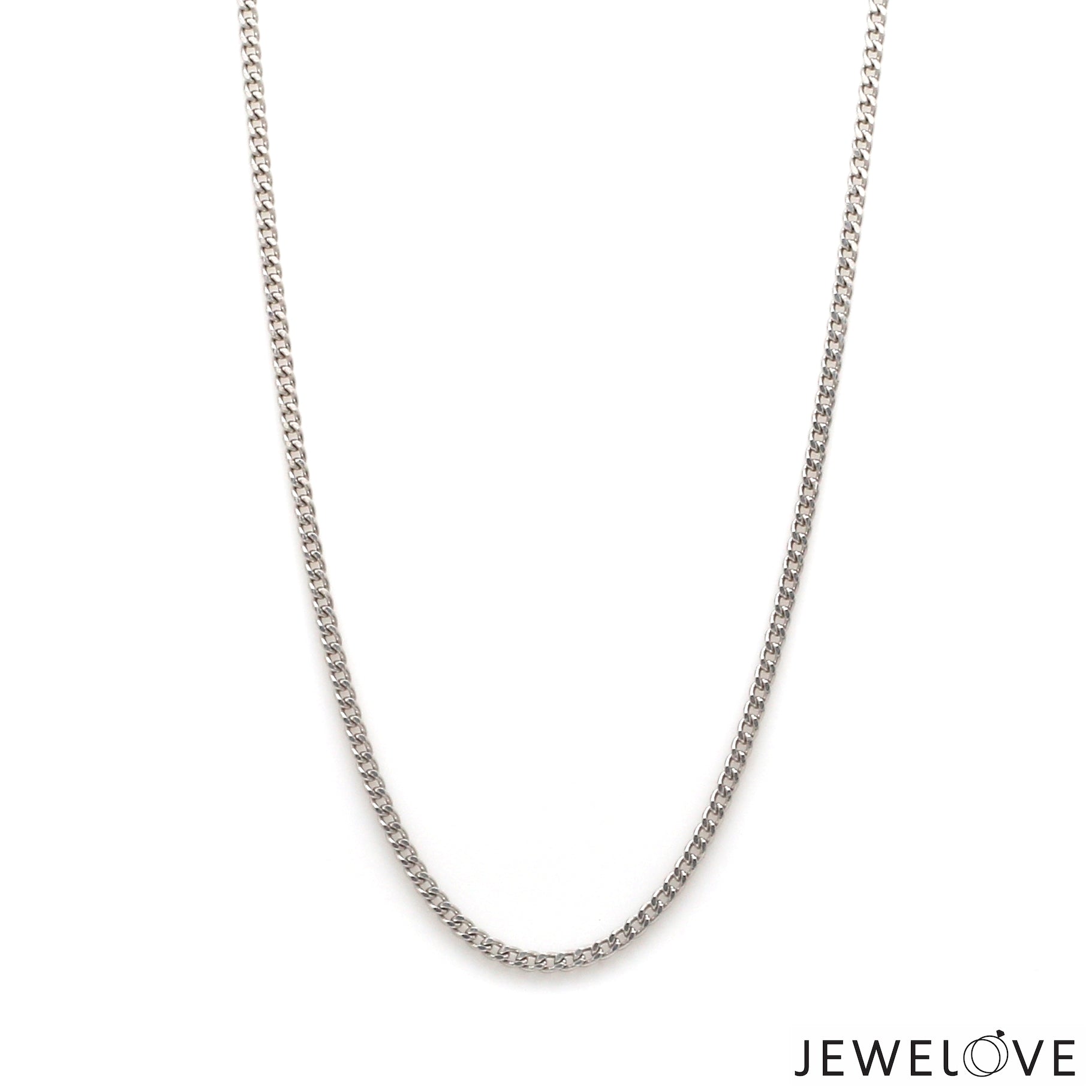 2mm Platinum Curb Chain Uni-sex JL PT CH 982-A   Jewelove.US