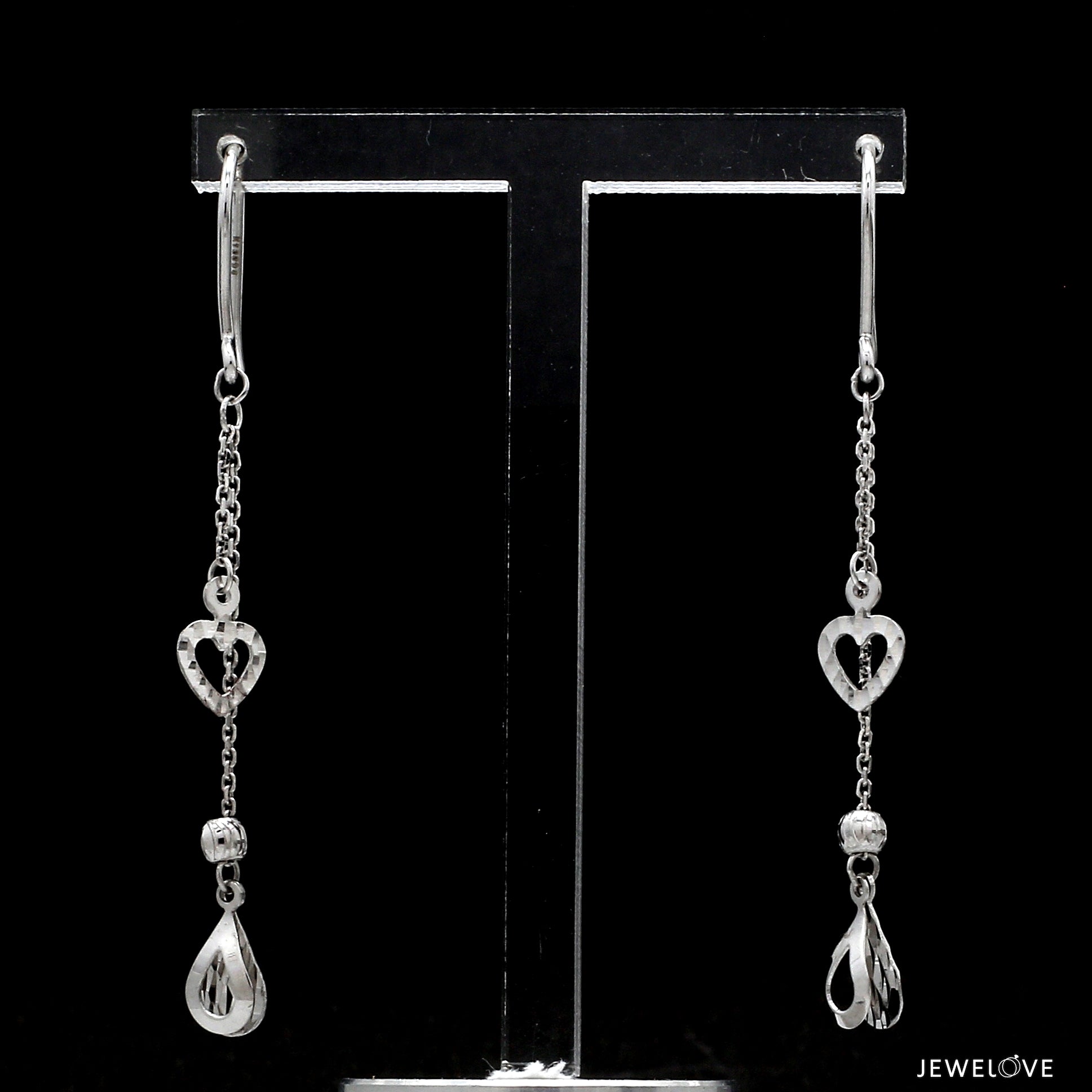 Japanese Platinum Earrings with Diamond Cutting for Women JL PT E 285   Jewelove.US