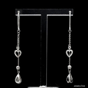 Japanese Platinum Earrings with Diamond Cutting for Women JL PT E 285   Jewelove.US