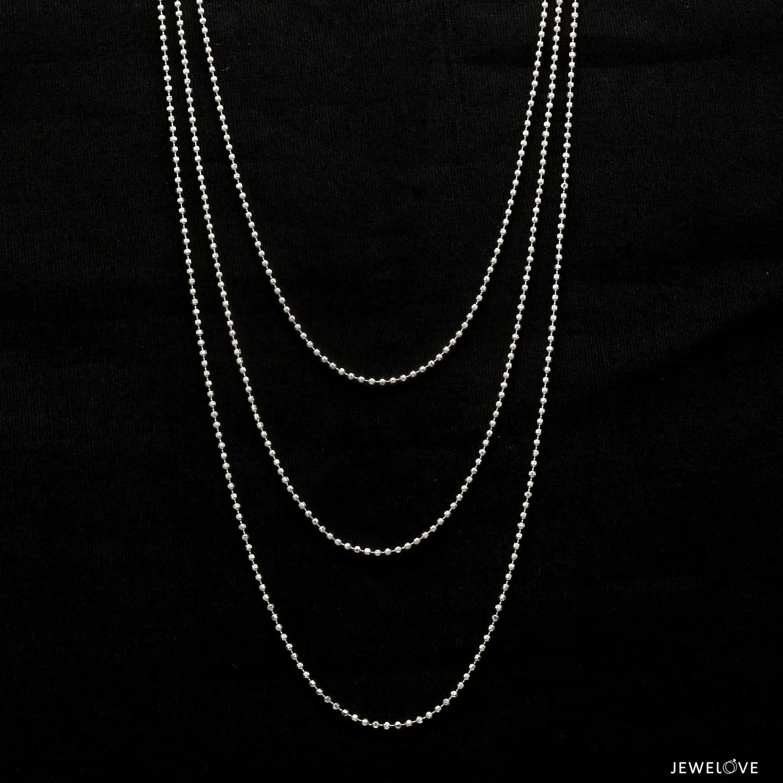 3 Line Platinum Ball Chain JL PT CH 842   Jewelove.US