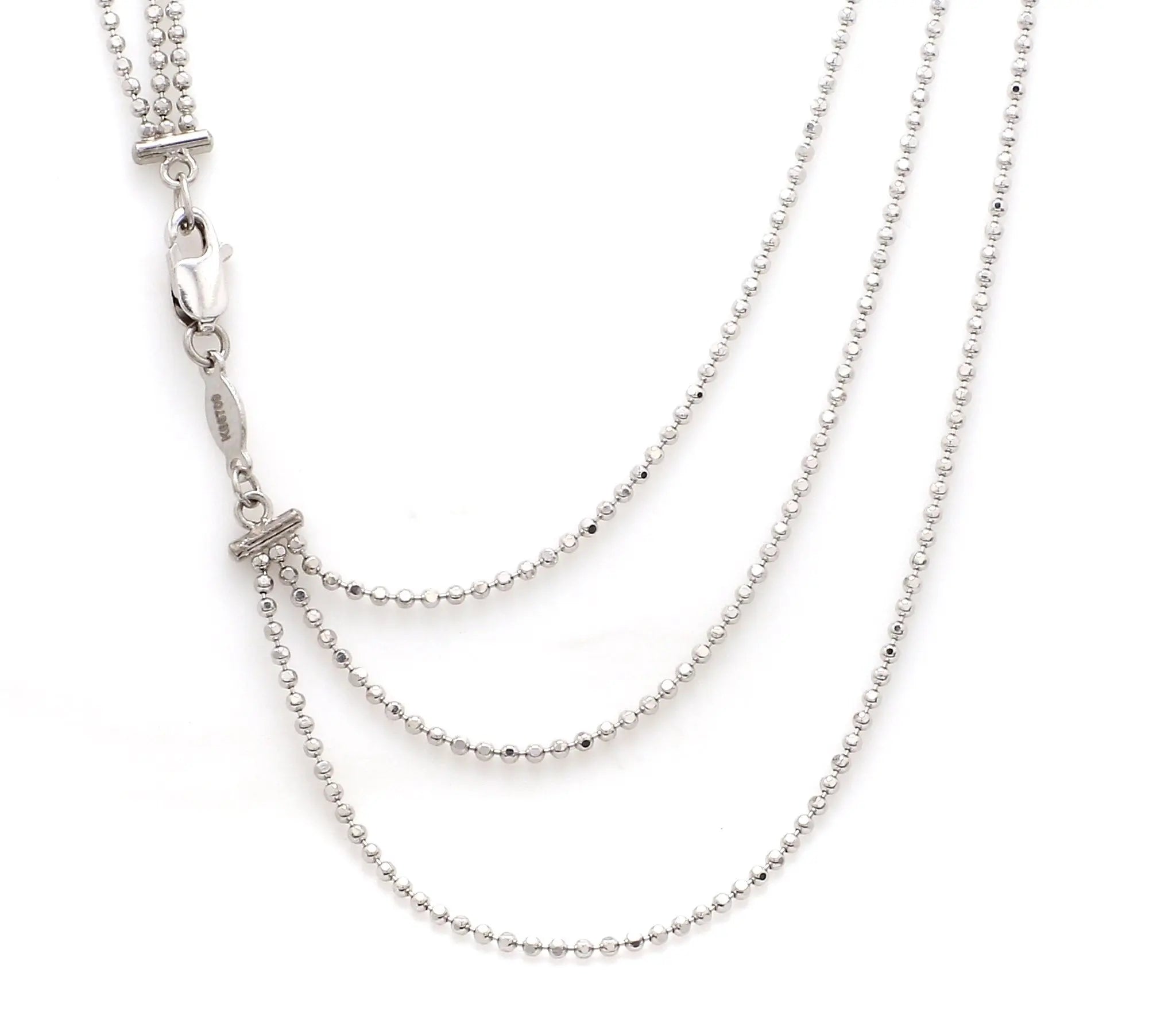 3 Line Platinum Ball Chain JL PT CH 842   Jewelove.US