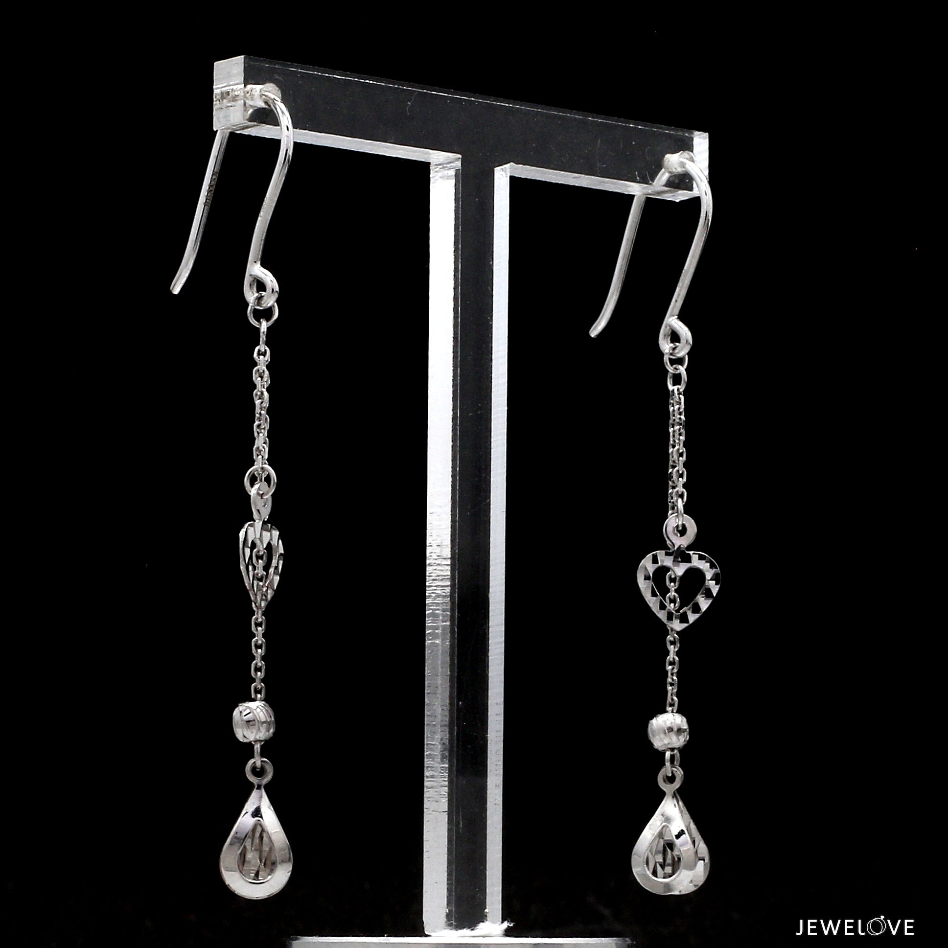 Japanese Platinum Earrings with Diamond Cutting for Women JL PT E 285   Jewelove.US